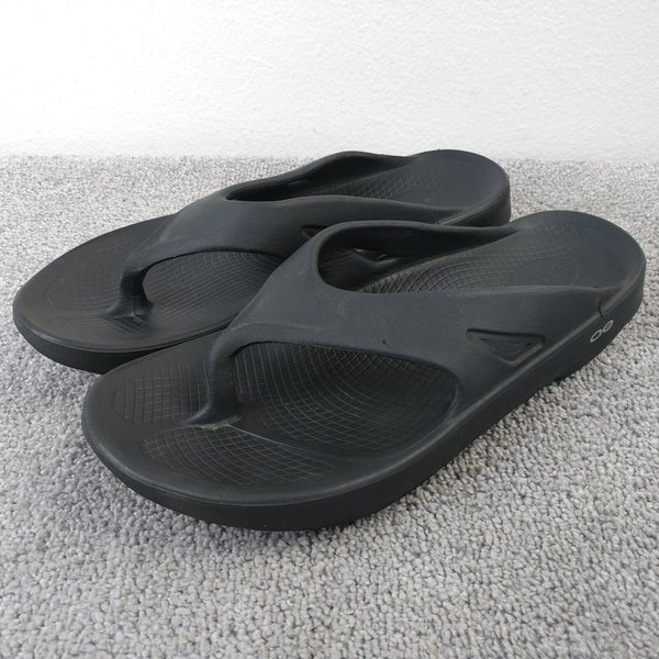 Oofos Mens Size 13 Sandals Original Black Recovery Sport Comfort Flip Flops Shoe