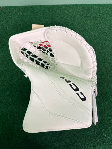 White Senior CCM EFlex 6.5 Goalie Glove Regular (New)