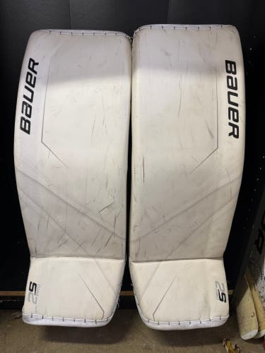Used Bauer Supreme 2S Pro Senior Goalie Leg Pads 34+1 Medium + Vapor 2X Glove and 1S Blocker