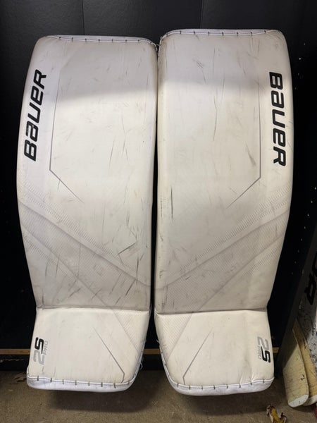 Used Bauer Supreme 2S Pro Senior Goalie Leg Pads 34+1 Medium + Vapor 2X Glove and 1S Blocker