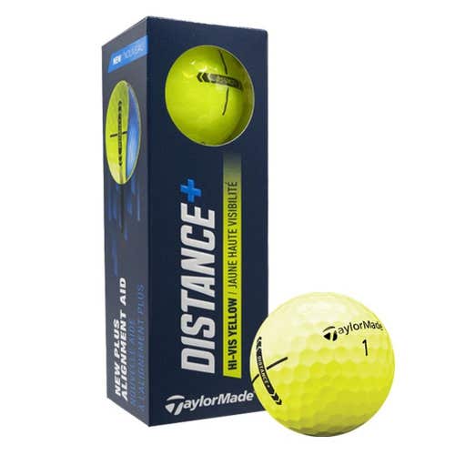 Taylor Made Distance+ Golf Balls (Yellow, 3pk) 1 Sleeve 2025 NEW