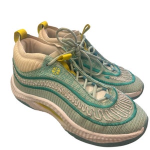 Used Nike WHT/TEAL/YEL Basketball Shoes M White And Yellow Senior 8.5 11862-S000091822