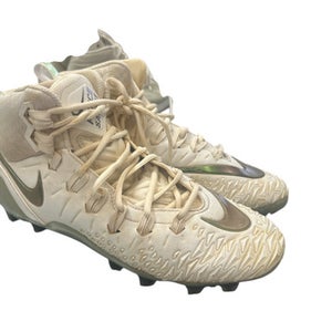 Used Nike FORCE SAVAGE Adult FB Cleats White And Green Senior 9 11862-S000091793