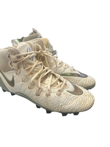 Used Nike FORCE SAVAGE Adult FB Cleats White And Green Senior 9 11862-S000091793