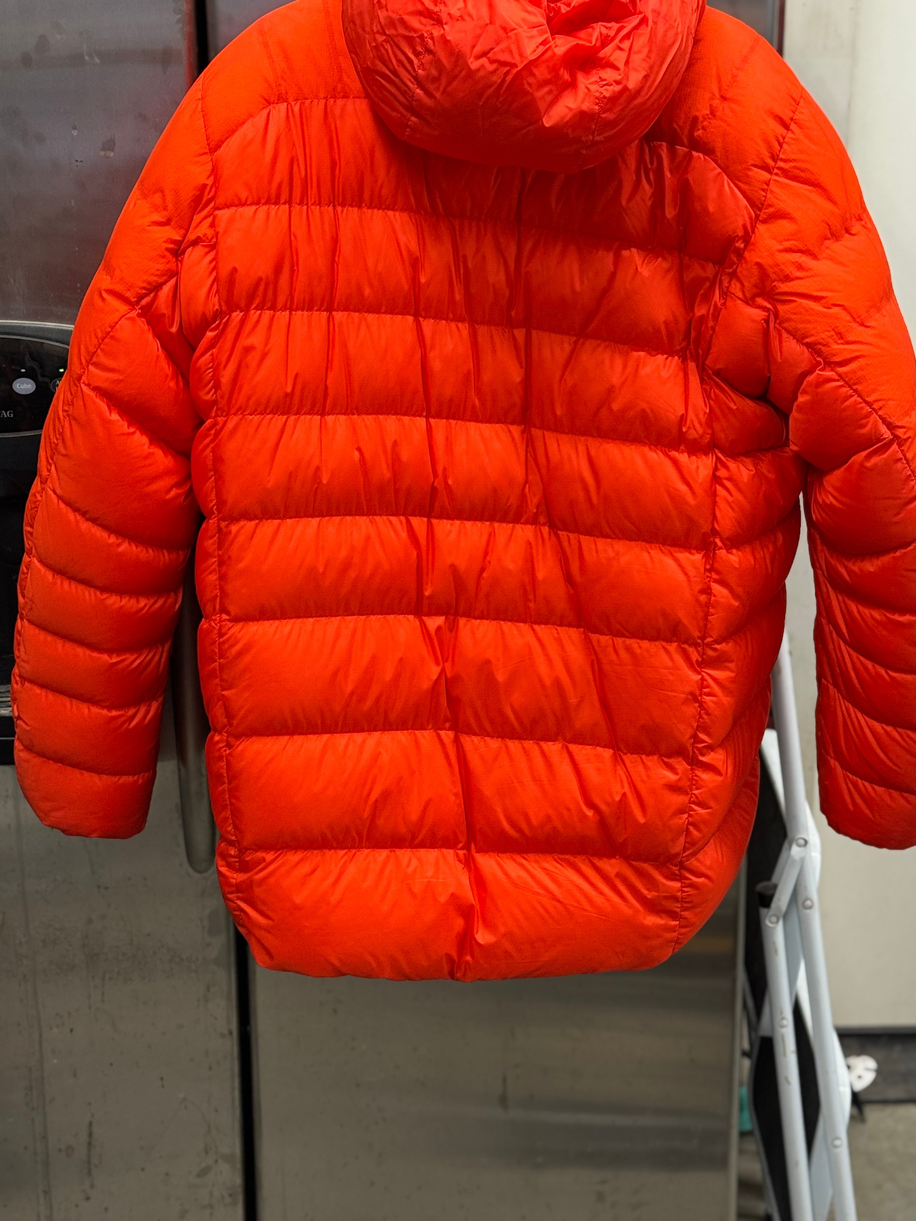 Patagonia Down Jacket Orange サイズ M Patagonia Mens M Down Jacket Puffer Orange Goose Down 84673 Broken