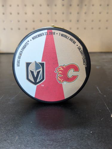 Vegas Golden Knights Vs Calgary Flames Puck