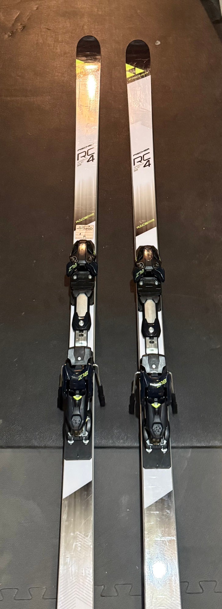 Men's 2023 Fischer 165 cm RC4 World Cup SL Skis With Bindings Max