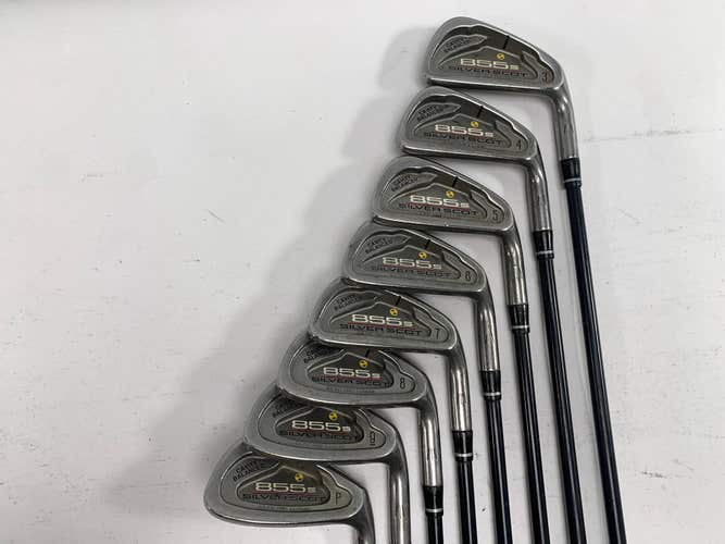 Tommy Armour 855 S Silver Scot Iron Set 3-PW G Force 2 Stiff Graphite Mens RH