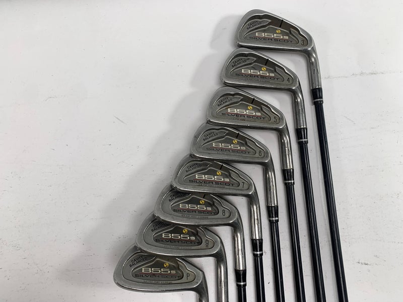 Tommy Armour 855 S Silver Scot Iron Set 3-PW G Force 2 Stiff Graphite Mens RH