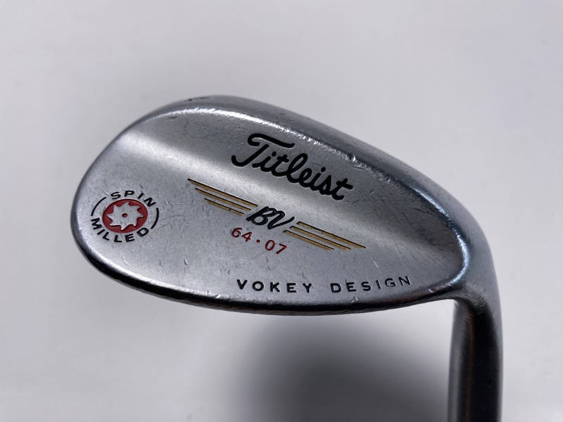 Titleist Vokey Spin Milled Chrome 2009 Lob Wedge LW 64* 7 Wedge Steel Mens RH