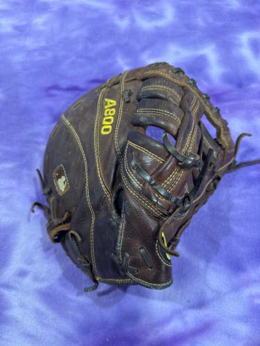 Brown Adult Wilson A800 RH First Base Baseball Glove 13" (Used)