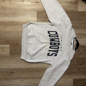 Vintage 90s Russell Athletic Dallas Cowboys Gray Pullover Sweater Sz L Made in USA