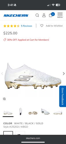 White Men's Size M 9.5 (W 10.5) Molded Cleats Cleats (New)