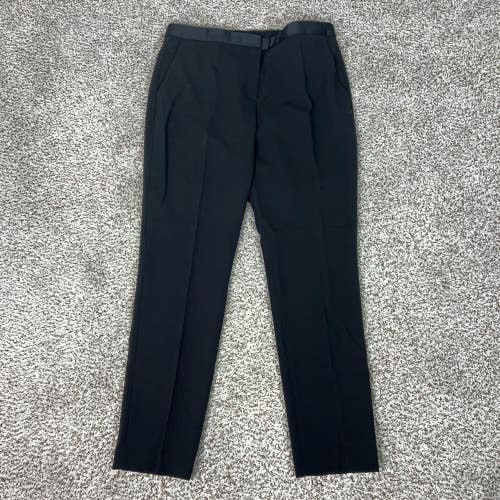 Theory Pants Womens 10 Black Tailor Trouser Core Wool Dress Tuxedo Work Pants