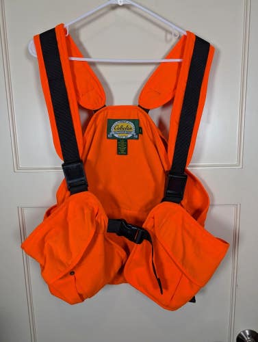 Cabela's Blaze Orange Hunting Vest Upland Pheasant Quail Adjustable Size: S/M