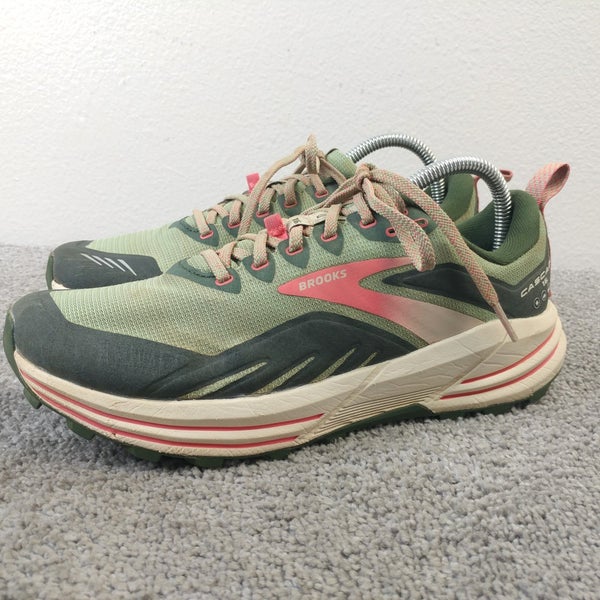 Brooks Cascadia 16 Womens Size 9.5 Trail Running Shoes Green Pink Low Top
