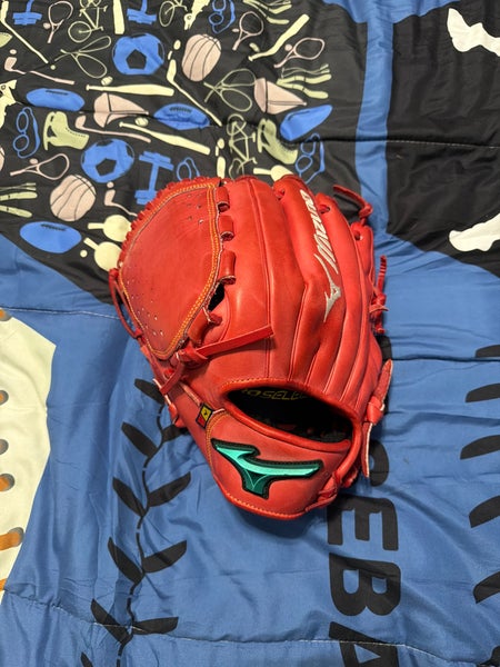 Better Baseball Exclusive Red Mizuno Pro Select Pitcher's Glove 12" (Left Hand Throw)