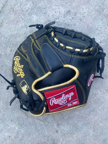 Black Rawlings R9 RH 27" Youth Catcher's Baseball Glove (Used)