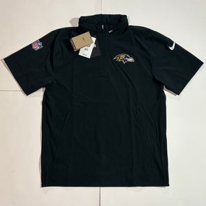 Nike Dri-FIT NFL BALTIMORE RAVENS 1/2-Zip Short-Sleeve Hooded Top Windbreaker Jacket DZ7168-010
