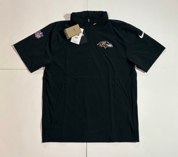 Nike Dri-FIT NFL BALTIMORE RAVENS 1/2-Zip Short-Sleeve Hooded Top Windbreaker Jacket DZ7168-010
