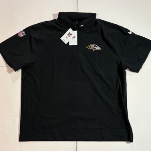 XXL Nike Dri-FIT NFL BALTIMORE RAVENS 1/2-Zip Short-Sleeve Hooded Top Windbreaker Jacket DZ7168-010