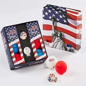 Volvik Vivid USA Pack Golf Balls (4pk, Red, White & Blue) w/ Ball Marker NEW