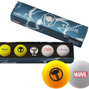 Volvik Vivid Marvel X Golf Balls (Thor, 4pk) Avengers Gift Set NEW