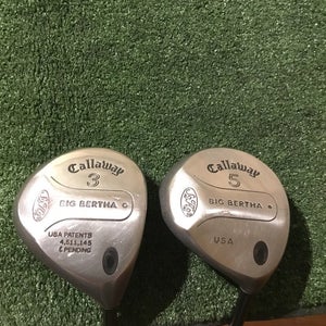 Callaway Big Bertha S2H2 Woods Set (3W & 5W) Regular & Firm RCH 60 Graphite READ