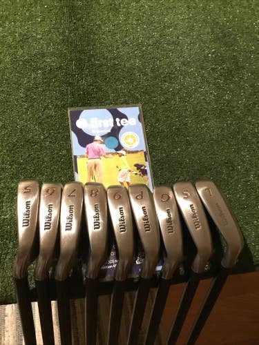 Wilson Left Handed Deep Red Irons Set 5-PW-GW-SW-LW Reg. FatShaft Graphite READ