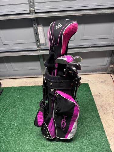 Right Handed Pink Dunlop DDH Ladies Women’s 9 Club Golf Set With Golf Bag