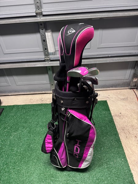 Right Handed Pink Dunlop DDH Ladies Women’s 9 Club Golf Set With Golf Bag