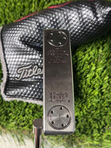 Left Handed Scotty Cameron Studio Select Newport 2 Putter 34" Nice! W Head Cover