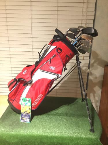 USKG Jr. TS V5 Full Set (D, 3W, 4H, 5-PW-SW) TS 57 Steel & Graphite & Stand Bag