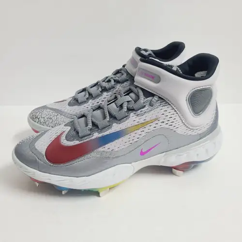 Nike Alpha Huarache Elite Mid Baseball Cleats FZ3327-001 Size 8.5 Gray