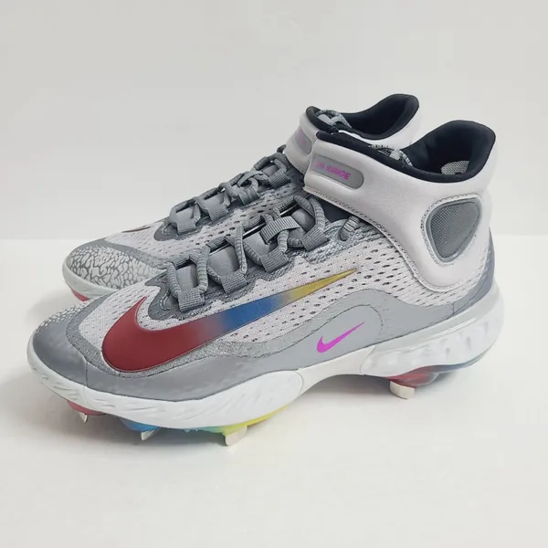 Nike Alpha Huarache Elite Mid Baseball Cleats FZ3327-001 Size 8.5 Gray