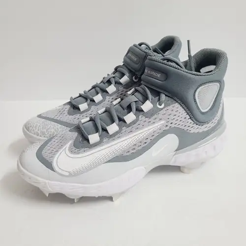 Nike Alpha Huarache Elite 4 Mid Baseball Cleats DJ6520-012 Size 8.5 Gray