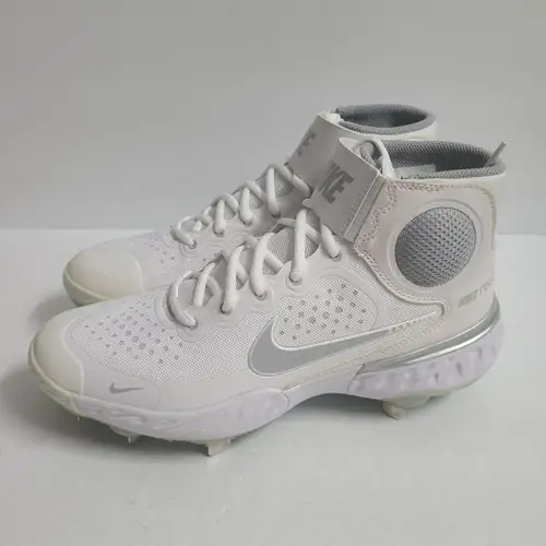 Nike Alpha Huarache Elite 3 Mid Baseball Cleats CV3550-101 Size 8 White Gray