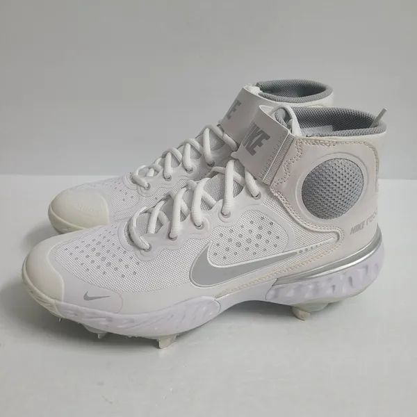 Nike Alpha Huarache Elite 3 Mid Baseball Cleats CV3550-101 Size 8 White Gray