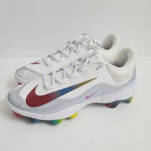 Nike Alpha Huarache Elite 4 Low MCS Baseball Cleats FQ7724-106 Size 12 White