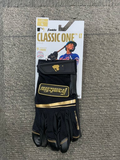 Used Franklin CLASSIC ONE LT BB/SB Batting Gloves Black LG 11614-S000225672