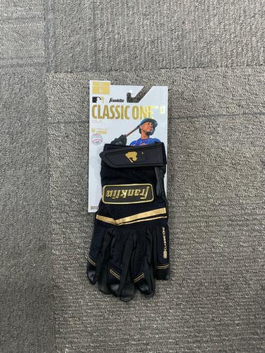 Used Franklin CLASSIC ONE LT BB/SB Batting Gloves Black LG 11614-S000225673