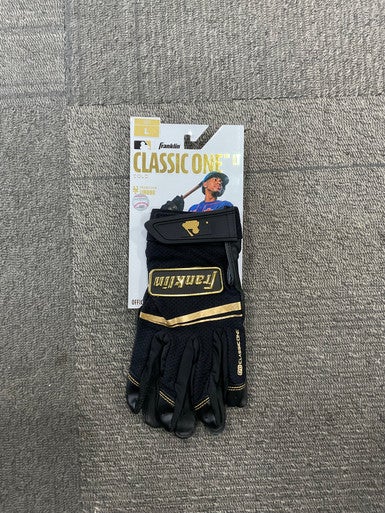 Used Franklin CLASSIC ONE LT BB/SB Batting Gloves Black LG 11614-S000225673