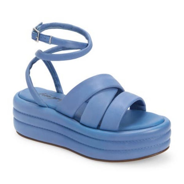 Free People Harper OB1454403 Strappy Women 38.5 Blue Platform Heel Sandal TZP620