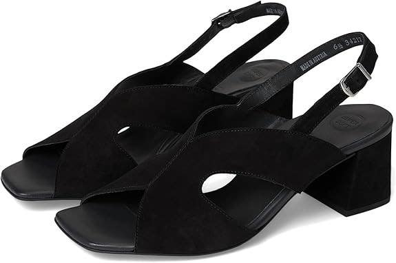 Paul Green Verona 6004B-033P Slingback Women's 6 Black Block Heel Sandals TZP624
