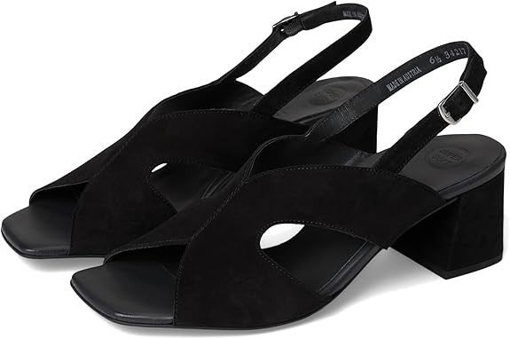 Paul Green Verona 6004B-033P Slingback Women's 6 Black Block Heel Sandals TZP624