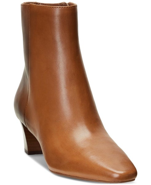 Lauren Ralph Lauren Willa Women's 7.5 Burnished Leather Almond Toe Bootie TZP587