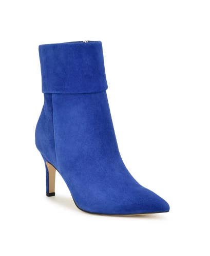 Nine West Gemms Bootie Women's US 6 Deep Blue Suede Stiletto Heel Boots TZP609