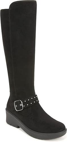 Bzees Brandy 2 Women's Black Round Toe Side Zip Knee High Riding Boots TZP610