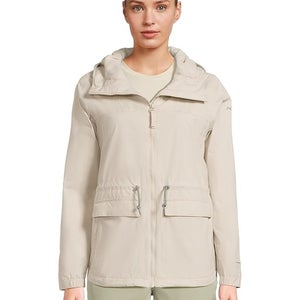 Columbia Sweet Creek II Lined Rain Jacket Women's L Dark Stone Full Zip TLW711