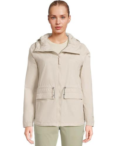 Columbia Sweet Creek II Lined Rain Jacket Women's L Dark Stone Full Zip TLW711